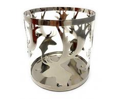 YANKEE CANDLE Nordic Stag Kerzenhalter, Metall, Silber, 10,1cm
