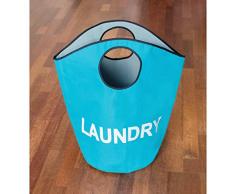 Tatkraft Bagy Premium Qualität Wäschesack mit Griffen, Polyester, Türkis, 55 x 31 x 57 cm
