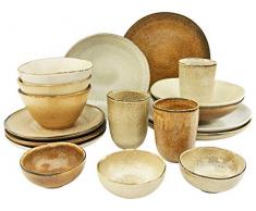 Creatable, 20851, Serie SAHARA, Geschirrset, Kombiservice 18 teilig, Steinzeug