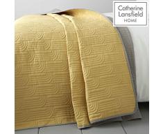 Catherine Lansfield Embroidered Blossom Tagesdecke, Polyester, Ocker, 240x260cm