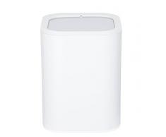 WENKO 23224100 Schwingdeckeleimer Oria, Abfallbehälter mit Schwingdeckel Fassungsvermögen: 7 l, Acryl, 19.5 x 25 x 19.5 cm, Weiß