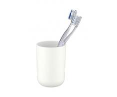 Wenko Zahnputzbecher Brasil, Zahnbürstenhalter für das Badezimmer, Becher aus bruchsicherem Kunststoff, Ø 7,3 x 10,3 cm, weiß