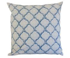 Das Kissen Collection Padma Geometrische Kissenbezug, Sky Blau