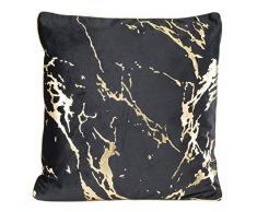 Design91 Kissenbezug Kissen Bezug Weich Kissenhülle Dekoration Couchkissen Schlafzimmer Wohnzimmer Einzeln 2 STK, Schwarz + Gold, 45X45 cm