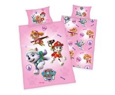 Herding PAW PATROL Kleinkinder-Bettwäsche-Set, Wendemotiv, Bettbezug 100x135cm, Kopfkissenbezug 40x60cm, Baumwolle/Renforcé