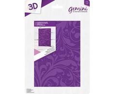 Crafters Companion GEM-EF5-3D-REGSW Gemini 3D Präge Ordner Regentschaft Wirbelt 12,7 x 17,8 cm, Plastic, Regency Swirls, 5 x 7