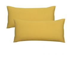biberna 0077144/530/235 Kissenbezug, Baumwolle, gelb, 2x 40x80 cm