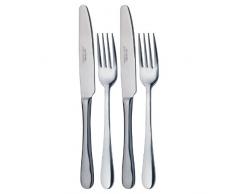 KitchenCraft MCKF4PC Master Class messer und Tafelgabeln, Edelstahl, silber, 23.5 x 3 x 3 cm, 4 Einheiten