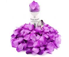 (Getrennt, Desodoriert) Künstliche gefälschte Rosenblätter für Romantische Nacht, Hochzeit, Event, Party, Dekoration, in loser Schüttung (1000 Stücke, Allmählicher Lavendel)