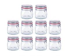 pajoma Drahtbügelglas, 10x 500 ml Fassungsvermögen inkl. Gummidichtung