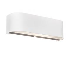 Trio Leuchten LED Wandleuchte 220810201 Adriano Aluminium weiß, Glas weiß satiniert, 2 x 3.1 Watt LED