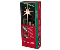 Konstsmide 2978-500 Roter Papierstern, perforiert, mit 7 Zacken, 90x90cm / für Innen (IP20) / 230V Innen / ohne Leuchtmittel / mit an/aus Schalter / weißes Kabel