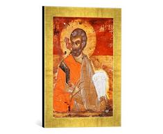 Gerahmtes Bild von AKG Anonymous Apostel Petrus/Ikone, Kunstdruck im hochwertigen handgefertigten Bilder-Rahmen, 30x40 cm, Gold raya