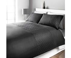 Brentfords Pinsonic Bettwäsche-Set, King Size, 100% Polyester-Mikrofaser, Schwarz