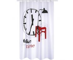 Cotexsa by MSV Premium Anti-Schimmel Duschvorhang mit 12 Duschvorhangringen Take your Time WeiÃ 180x200cm