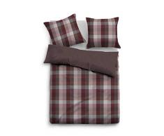 TOM TAILOR 0009925 Flanell Bettwäsche Garnitur mit Kopfkissenbezug (Baumwolle) 1x 155x220 cm + 1x 80x80 cm, Barolo