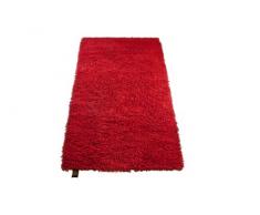 Gözze Teppich, 100% Baumwolle, Wollgarn-Hochfloroptik, 60 x 100 cm, Rot, 1010-4999-74