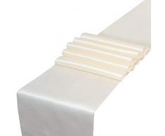 Parfair Dessin Satin Tischläufer 30,5 x 274,3 cm für Hochzeit Bankett Dekoration, helle Seide und glatter Stoff Party Tischläufer Pack of 10 weiß