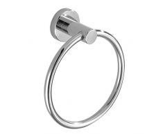 BESy selbstklebend SUS304 Edelstahl Badezimmer Handtuch Ring Handtuchhalter, Bohrer frei mit Klebstoff oder Wand montiert mit Schrauben, schwere Pflicht rund Ständer, poliertes Chrom-Finish