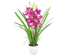Leaf Künstliche Blättern, Rosa, Verschiedene Materialien, 75 cm Cymbidium Orchidee, Large