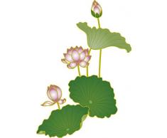 Indigos 4051719902471 Wandtattoo MD040 Beautiful sehr schÃ¶ne LotusblÃ¼ten 60 x 49 cm, bunt farbig