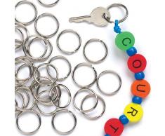 Baker Ross Schlüsselringe aus Metall zum Basteln von Schlüsselanhängern und Taschenanhängern für Kinder - 100 Stück