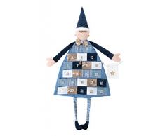 Rayher 46455376 Adventskalender zum Befüllen, Stoff, royalblau, 118 x 53 cm, Adventskalender Kinder, Adventskalender Jungen, genäht aus unterschiedlichen Stoffarten in Weiß und Blautönen