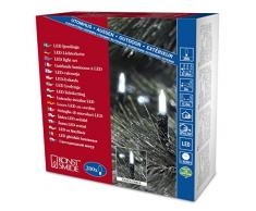 Konstsmide 6070-200 LED Minilichterkette / für Außen (IP44) / 24V Außentrafo / 200 kalt weiße Dioden / grünes Kabel