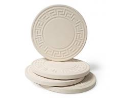 CoasterStone EC500 saugfähig Untersetzer, 4–1/4-Zoll, Griechischer Schlüssel, Set von 4