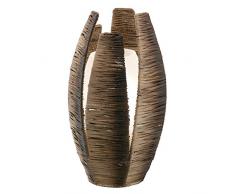 EGLO Tischleuchte Stahl E27, Braun/Weiß 19 x 19 x 30 cm