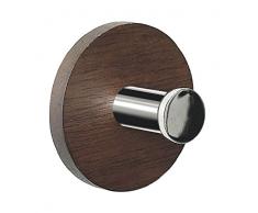 Spirella Handtuchhaken Haken Selbstklebend Bad und Küche Handtuchhalter Kleiderhaken Ohne Bohren Walnuß Braun