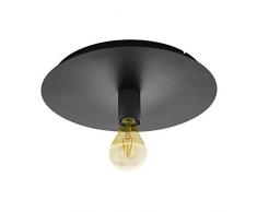 EGLO Deckenlampe Passano 1, 1 flammige Deckenleuchte Modern, Industrial, Wohnzimmerlampe aus Stahl in schwarz, Küchenlampe, Flurlampe Decke mit E27 Fassung