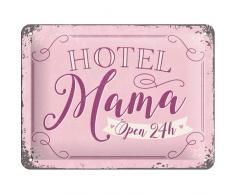Nostalgic-Art 26197, Word Up Hotel Mama, Blechschild 15x20 cm, Metall, bunt, 15 x 20 x 0,2 cm