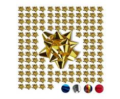 Relaxdays Geschenkschleifen 100er Set, Selbstklebend, Kleine Dekoschleifen fÃ¼r Weihnachten & Geburtstag, Ã 5 cm, Gold