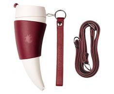 WoW STORE GOAT MUG MARSALA echtes Leder 350ml/12oz Tasse hornförmige Kaffee - als tragbare Thermos