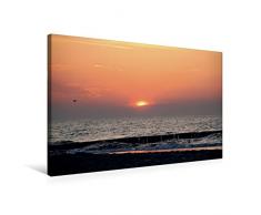 Calvendo Premium Textil-Leinwand 75 cm x 50 cm quer, Maritimes Flair | Wandbild, Bild auf Keilrahmen, Fertigbild auf echter Leinwand, Leinwanddruck: Sonnenuntergang in KÃ¼hlungsborn Natur Natur