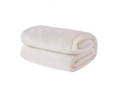 Brentfords Decke aus Flanell und Fleece, Überwurf, Cremefarben, Medium - 120 x 150cm