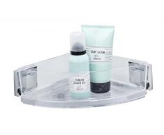 WENKO 22686100 Vacuum-Loc Eckablage Quadro, Eckregal, Eckwandablage, Edelstahl rostfrei, 28 x 8.5 x 19.5 cm