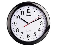 Hama Quarz Wanduhr PP-250 (Analog, Zeitloses Design, Ohne Funkwellen) schwarz