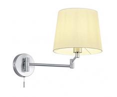 Trio Leuchten Wandleuchte Lyon 209100107, Metall, Nickel matt, Stoffschirm