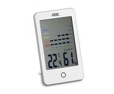 ADE Digitales Hygrometer WS 1700 mit visuellem Schimmelalarm. Thermometer mit präziser Anzeige der Temperatur. Luftfeuchtigkeit mit 12 Stunden-Verlauf. Großes LCD-Display. Inkl. Batterie. Weiß