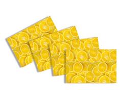 Herma 15571 Fresh Lemons Tischset, 4er Set (45 x 30 cm) abwaschbar, rutschfest, kratzfest, lebensmittelecht, gelb