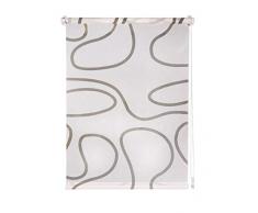 mydeco 65938 Rollo Klemmfix win move, ohne Bohren dekorativer moderner Sonnen- Sichtschutz ,für Fenster & Türen60 x 160 cm, weiß / taupe