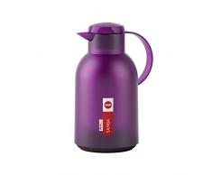 Emsa N4011800 Samba Isolierkanne (1,5 Liter, Quick Press Verschluss, 12h heiß und 24h kalt) Transluzent/Aubergine