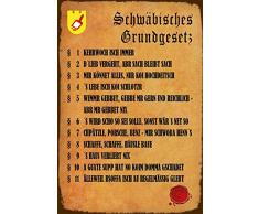 Schwäbisches Grundgesetz - Deutsches Bundesland - Funny Sprüche Blechschild, 20x30 cm Deko