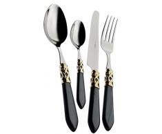 Bugatti aldnm-s4250Â Aladdin Besteckgarnitur, 24-teilig Tafelservice, Edelstahl/ABS schwarz 39Â x 27Â x 5Â cm