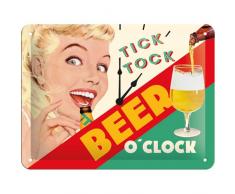 Nostalgic-Art 26213, Say it 50s Beer O Clock Lady, 15x20 cm Blechschild 15x20 c,m, Metall, bunt, 15 x 20 x 0.2 cm