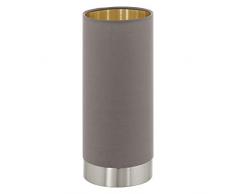 EGLO Tischlampe, Nachttischlampe touch dimmbar, Texil - Stahl, E27, Cappuccino Gold, Tischleuchte Berührungssensor 12 x 12 x 25,5 cm