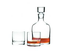 Leonardo Whisky-Set Ambrogio, Whisky-Gläser und Karaffe im edlen Look, exklusives Bar-Set im klassischen Design, 3-teilig, 060003
