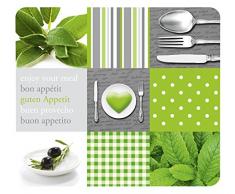 Wenko Multi-Platte Menu für Glaskeramik Kochfelder, Schneidbrett, Glas, Mehrfarbig, 56 x 50 x 0.5 cm